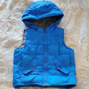Blue Hooded Puffer Vest